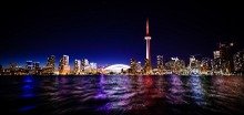 Vista Noturna Cidade Toronto Canadá